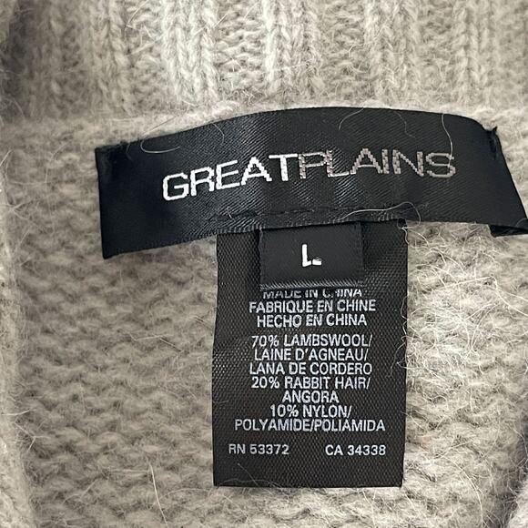 GREATPLAINS Lambswool Angora Fair Isle Snowflakes Cardigan in Multi Size L - Picture 14 of 15